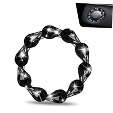 Bling Car Push Start Button Cover, Teardrop Rhinestone Engine Button 1 PC Black