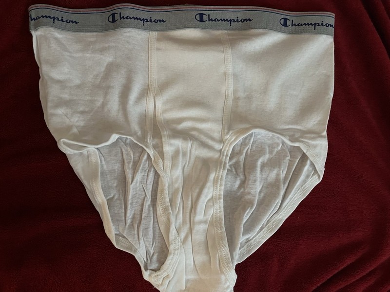 One (1) Vintage 2005 CHAMPION White Brief W/ Grey Waistband.  Size 42. NOOP