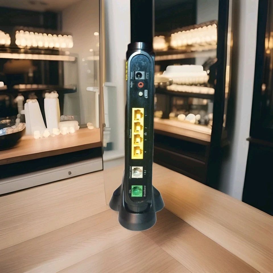 Módem router WiFi ARRIS (AT&T) NVG510 con cables y adaptador/brevemente usado/limpio Foto 3 de 4