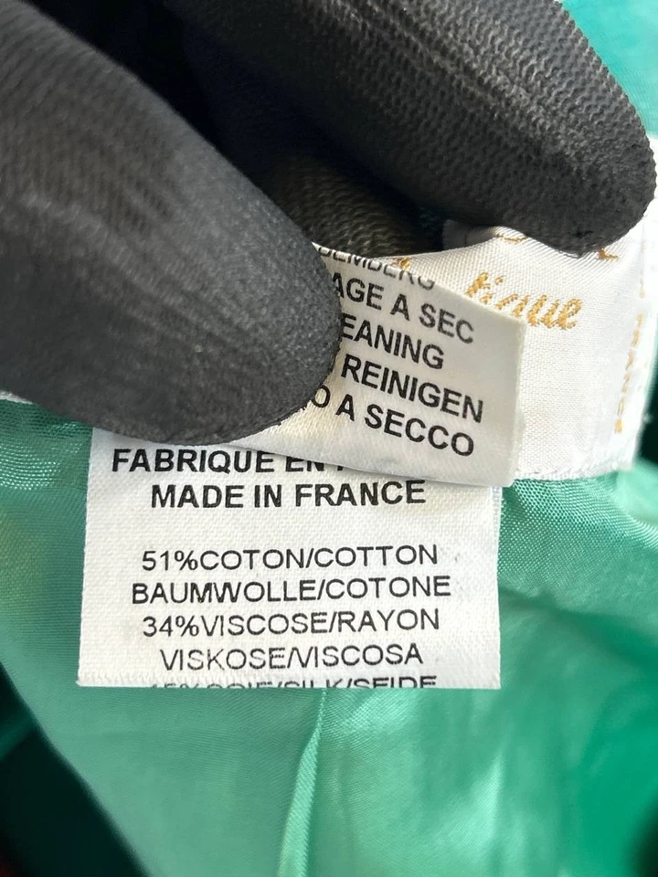 Nina Ricci Skirt Suit Womens 8 Green Cotton Blend - Image 4 of 4