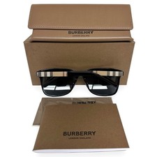 Burberry Sunglasses B 4181 3001/87 Polished Black Classic Plaid with Case