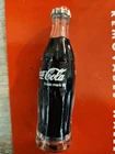 Vintage Miniature Coca Cola Glass Bottle, 3" Tall with Metal Cap Pre-owned Cool