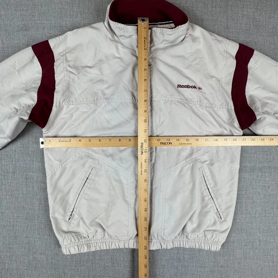 Traje de chándal clásico Reebok vintage para mujer mediano borgoña crema cortavientos años 90 Foto 4 de 4