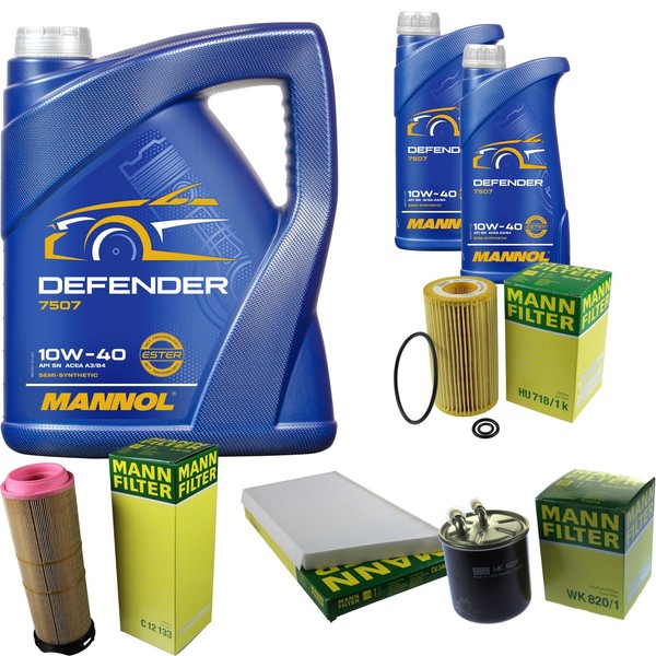 Inspektionspaket 7L Mannol 10W-40 FüR Mercedes S203 C 220 CDI W203 CL203-image