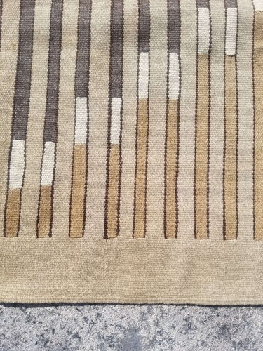 Fine Vintage Traditional Hand Made Oriental Wool Beige Kilim 6.5x4ft - Picture 11 of 11