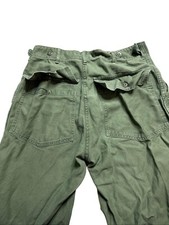 Vtg US Army OG 107 Type 1 Pants 60s Button Fly Cinch Waist 30X29 1st Pattern