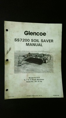 Glencoe SS7200 Soil Saver Manual Model F574-B 5 7 & 9 Shank Machines