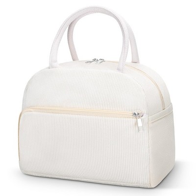 Coobiiya Corduroy Lunch Bag Box for Women B-corduroy, Beige