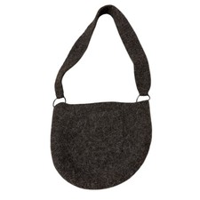 Wool Felt Chocolate Brown Shoulder bag, Boiled Wool, Boho, Cottagecore, Handmade