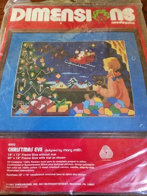 Dimensions Christmas Eve Mary Smith 1981 Needlepoint Kit New