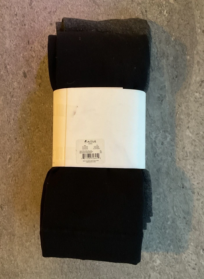 ELLEN TRACY ESSENTIALS 2 Pair Soft & Cozy Fleeced Tights Gray Black Size M/L - Image 4 of 4