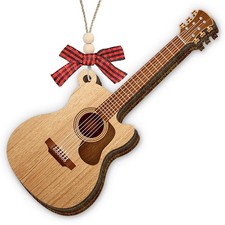 Acoustic Guitar Christmas Ornament 2025, Wooden Ornaments for Christmas Decor...