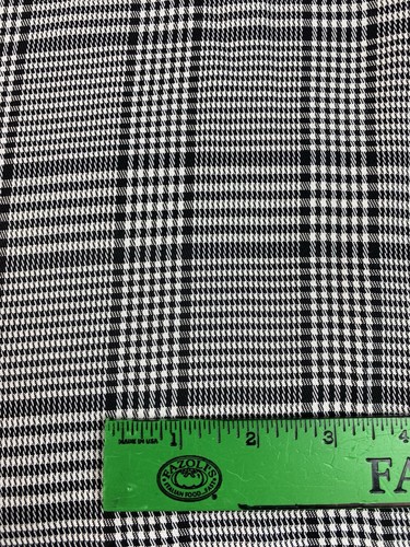 4,5 Yards x 45" Vintage Viskose Baumwolle schwarz weiß kariert kariertes Design Stoff neu aus altem Lagerbestand