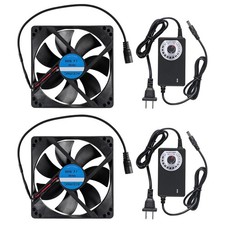 2pcs 120x25mm AC Cooling Fan Dual Ball Bearing with Speed Controller