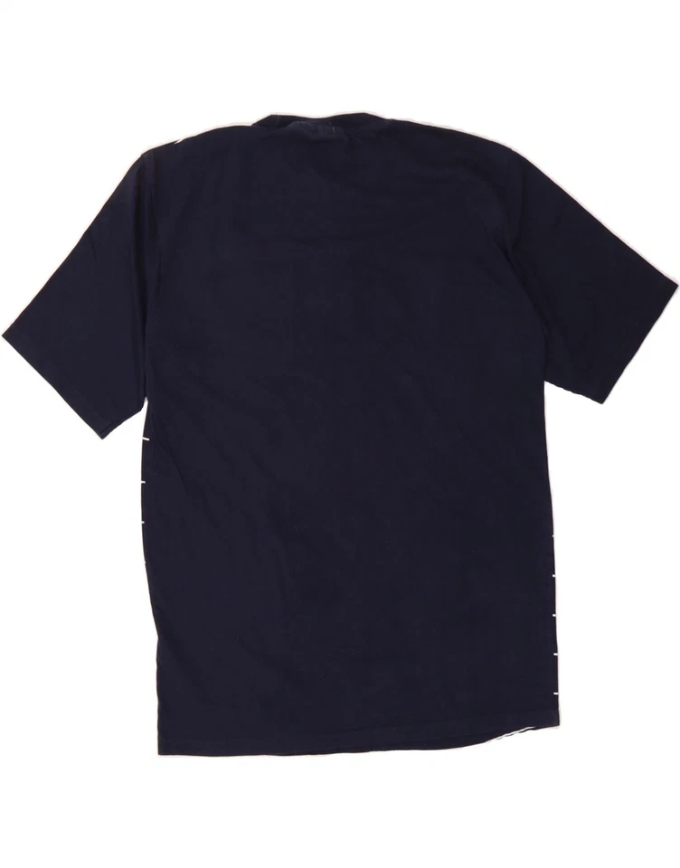 Camiseta Top FILA Para Hombres Gráfica Grande Azul Marino Rayas Algodón CW07 Foto 2 de 4