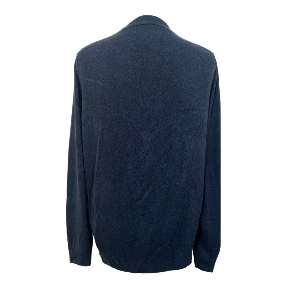 复古 Dockers Cardigan 2000s 蓝色针织垃圾 Kurt Cobain 毛衣 - 大号 — 第 4/4 张图片