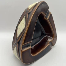 Vintage MCM TREM BLAY Glazed Ceramic Ashtray Animal Hide Paris France Cigar