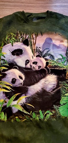THE MOUNTAIN T SHIRT LARGE PANDA BEAR GREEN TIE DYE ANIMAL WILDLIFE - Picture 6 of 6
