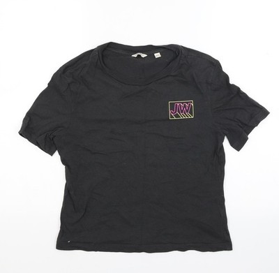 Jack Wills Damen schwarzes Basic T-Shirt Größe 6