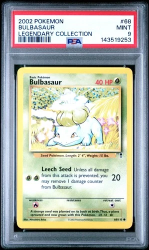 2002 POKEMON LEGENDARY COLLECTION #68 BULBASAUR PSA 9