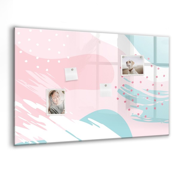 Glas Memoboard Komplett Mit Schwarzem Marker Schwamm Magneten Pastellabstraktion-image