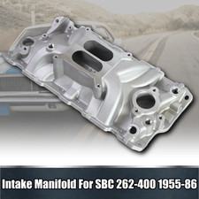 Aluminum Dual Plane Intake Manifold For 1955-86 Small Block Chevy Sbc 350 400