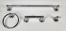 8 Piece Chrome Bathroom Set 24" Hand Towel Bar, Hook, Ring, Toilet Paper Holder