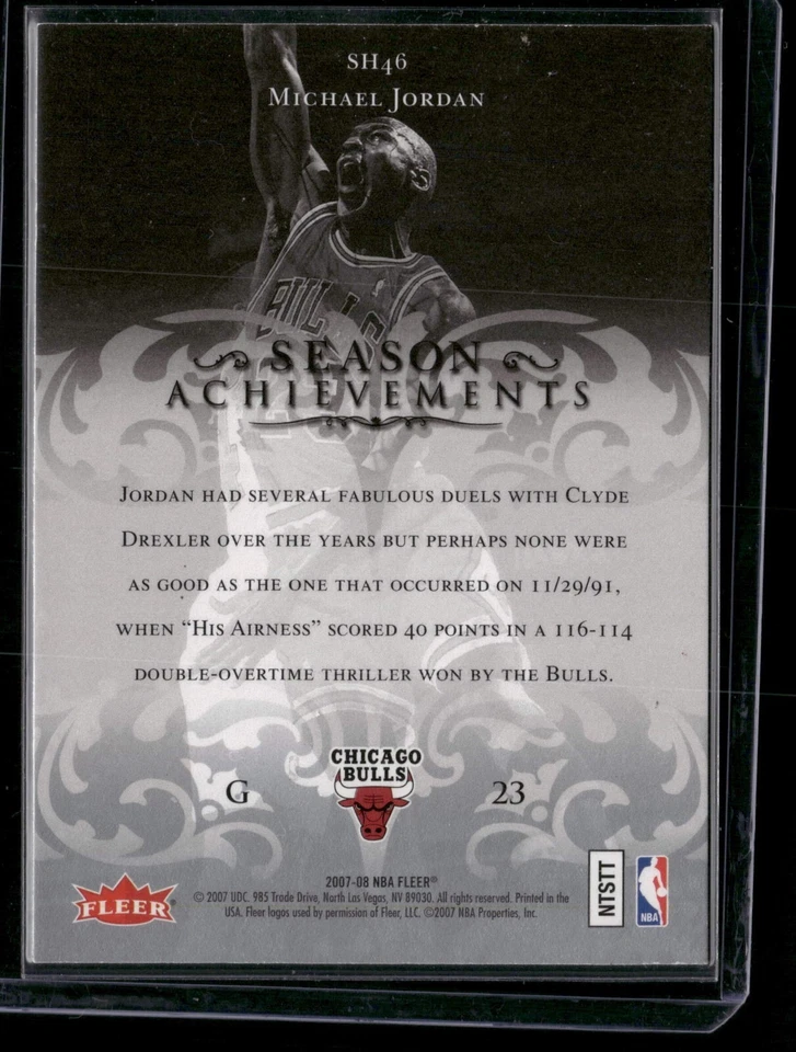 2007-08 Fleer Michael Jordan - Box Set Season Achievements Michael Jordan #SH11 - Image 2 of 2