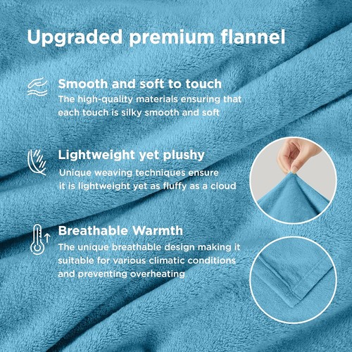 Luxury Fleece Blanket Soft Warm Lightweight Cozy Queen Size Blankets 310 GSM - Picture 65 of 81