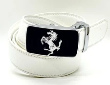 Leather Belts Men Classy Dress Slide Blue Strap Big and Tall Sizes No Hole Click