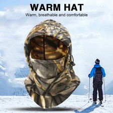 Winter Camo Fleece Neck Warm Windproof Hat Balaclava Ski Face Mask for Men Women