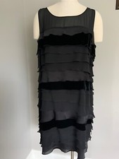 LOFT Occasion Dress Women’s 18 Layered Tiered Velvet Chiffon Satin New $128