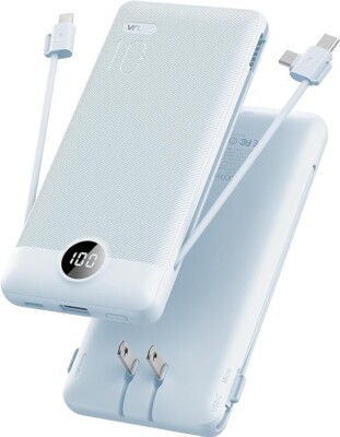 PORTABLE CHARGER Cables & AC Wall Plug, USB C, I PHONE  Power Bank 10000mAh