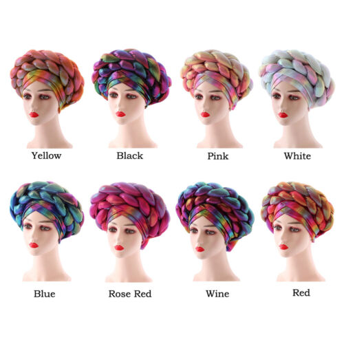Sombreros turbantes africanos para mujeres listos para usar trenzas envoltura para la cabeza capó gorras de quimioterapia cubierta - Imagen 2 de 24