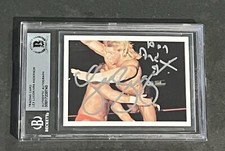 ARN ANDERSON & LEX LUGER 1988 WONDERAMA NWA SIGNED AUTOGRAPHED CARD BECKETT BAS