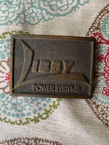 Vintage Adezy Belt Buckle Libby Power Systems Electrical Energy 1977