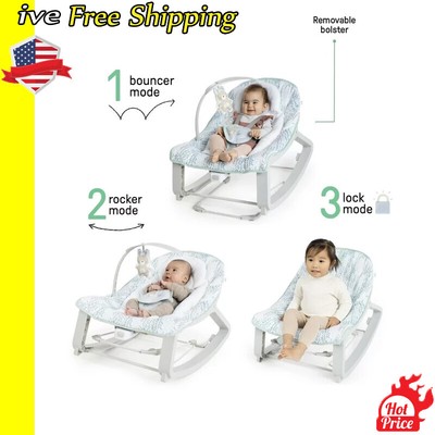 Vibrating Baby Bouncer Toddler Rocker Machine Washable Seat Pad Bedroom 3-in-1