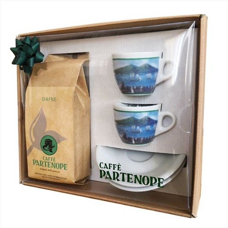 Confezione Regalo Caffè Partenope Macinato + 2 Tazzine