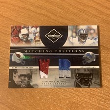2008 Leaf Limited Matching Positions Prime Larry Fitzgerald Roy Williams /25