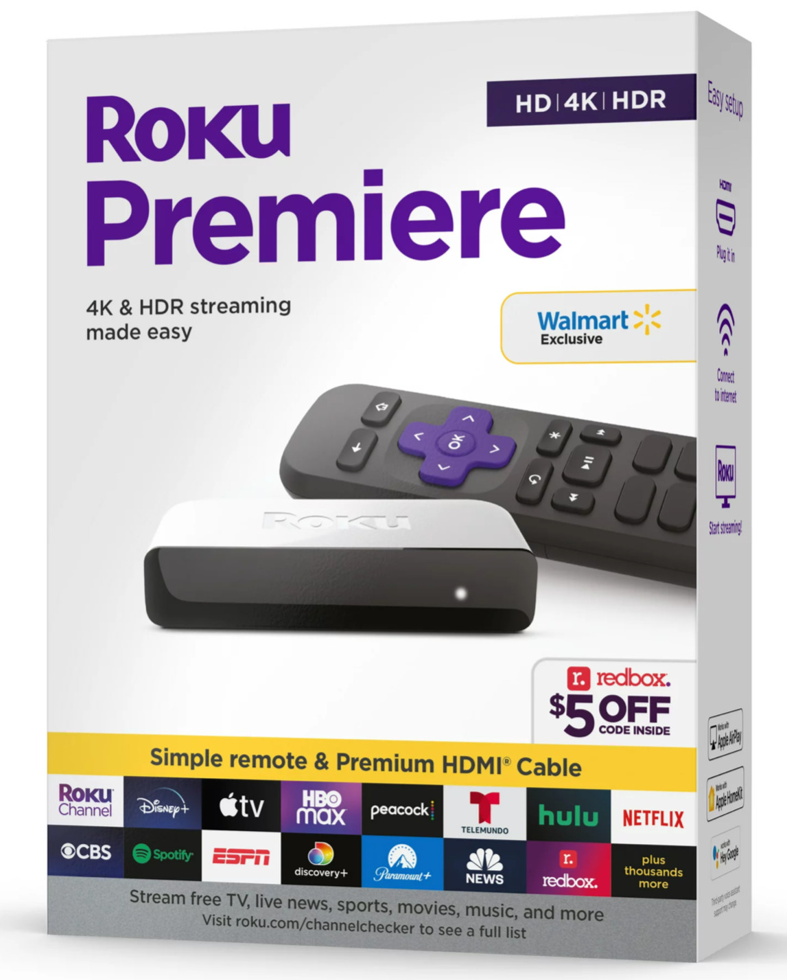Newest Roku Premiere 3920Rw Hd/4K/Hdr Streaming Media Player,Latest Version!