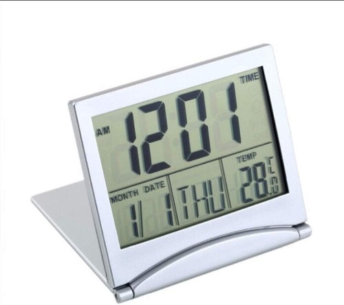 Digital Travel Alarm Clock Foldable Temperature LCD Clock Compact Desk Timer New - Picture 9 of 22