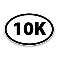 10K Marathon Black Oval Magnet Decal, 4x6 Inches, Automotive Magnet