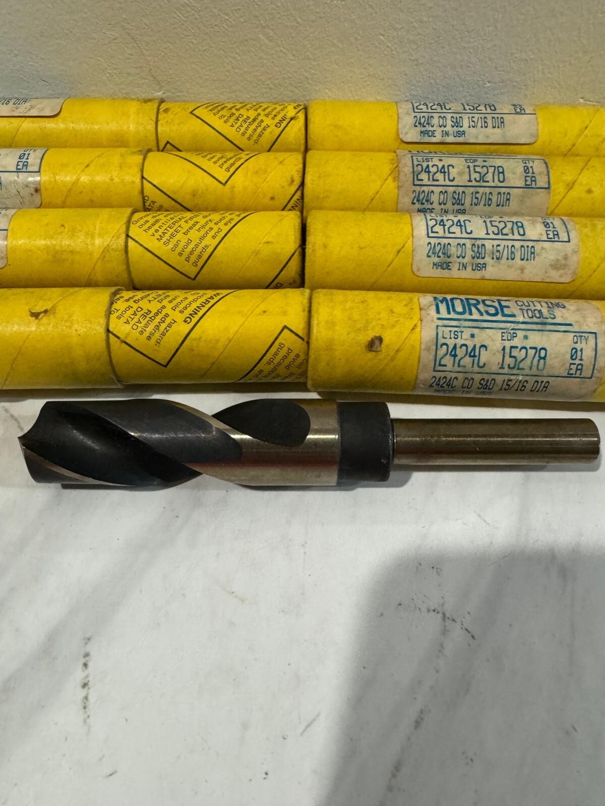 Morse 2424C 15278 15/16" DRILL BIT SILVER & DEMING BIT COBALT. USA 1/2" shank