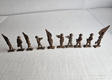 Lot of 10 Vintage Military Lead Toy Soldier Marching Band w/ Drums, Flags Guitar