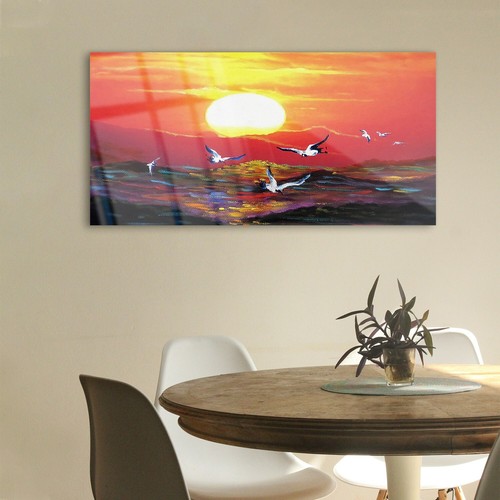 Acrylglasbild Wandbild Plexiglas 100x50 Malerei Acrylfarbe Kunst Sonnenaufgang - Bild 2 von 7