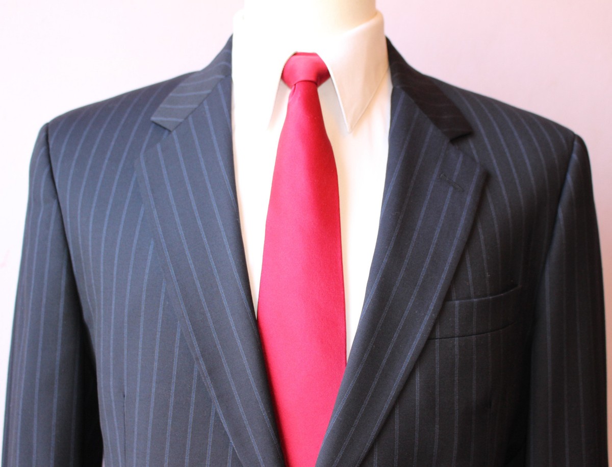 Brooks Brothers Madison Blue Striped Two Button Wool Mens Suit 39