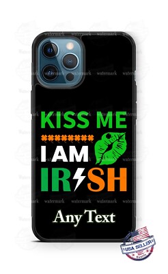 Personalized Kiss Me I am Irish Cell Phone Protector Case fits iPhone Samsung