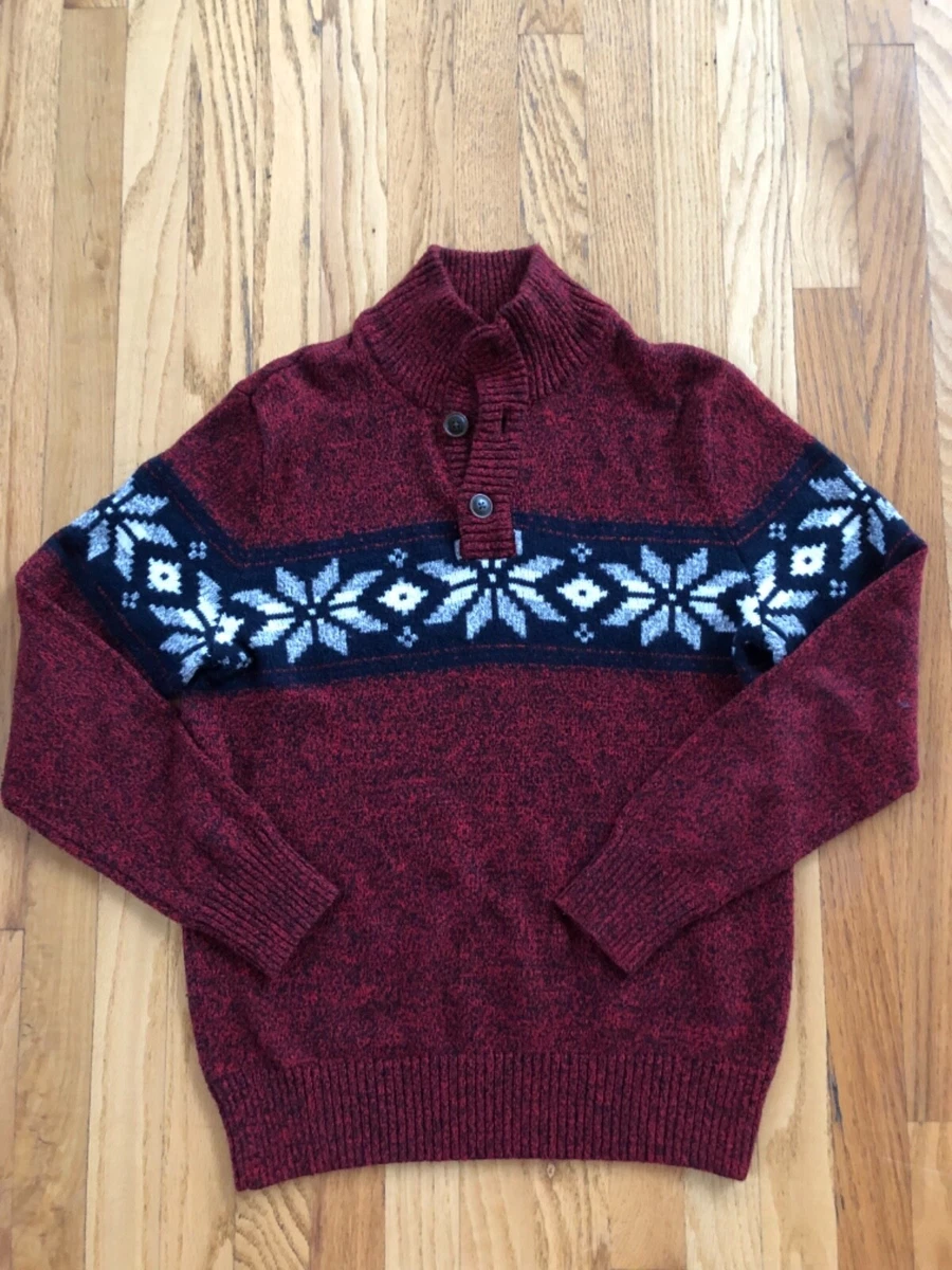 Men's American Eagle Outfitters Soft Knit Snowflake 1/4 Button Sweater  Medium | eBay