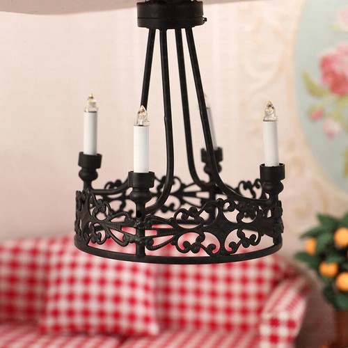 Casa delle bambole scala 1:12 miniature accessori vintage 4 teste plafoniera luci - Foto 5 di 10