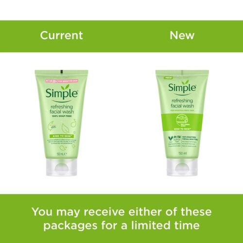 Simple Refreshing Face Wash 150 ml | 100% Soap-Free Formula for Soft, Clean Skin - Picture 3 of 10